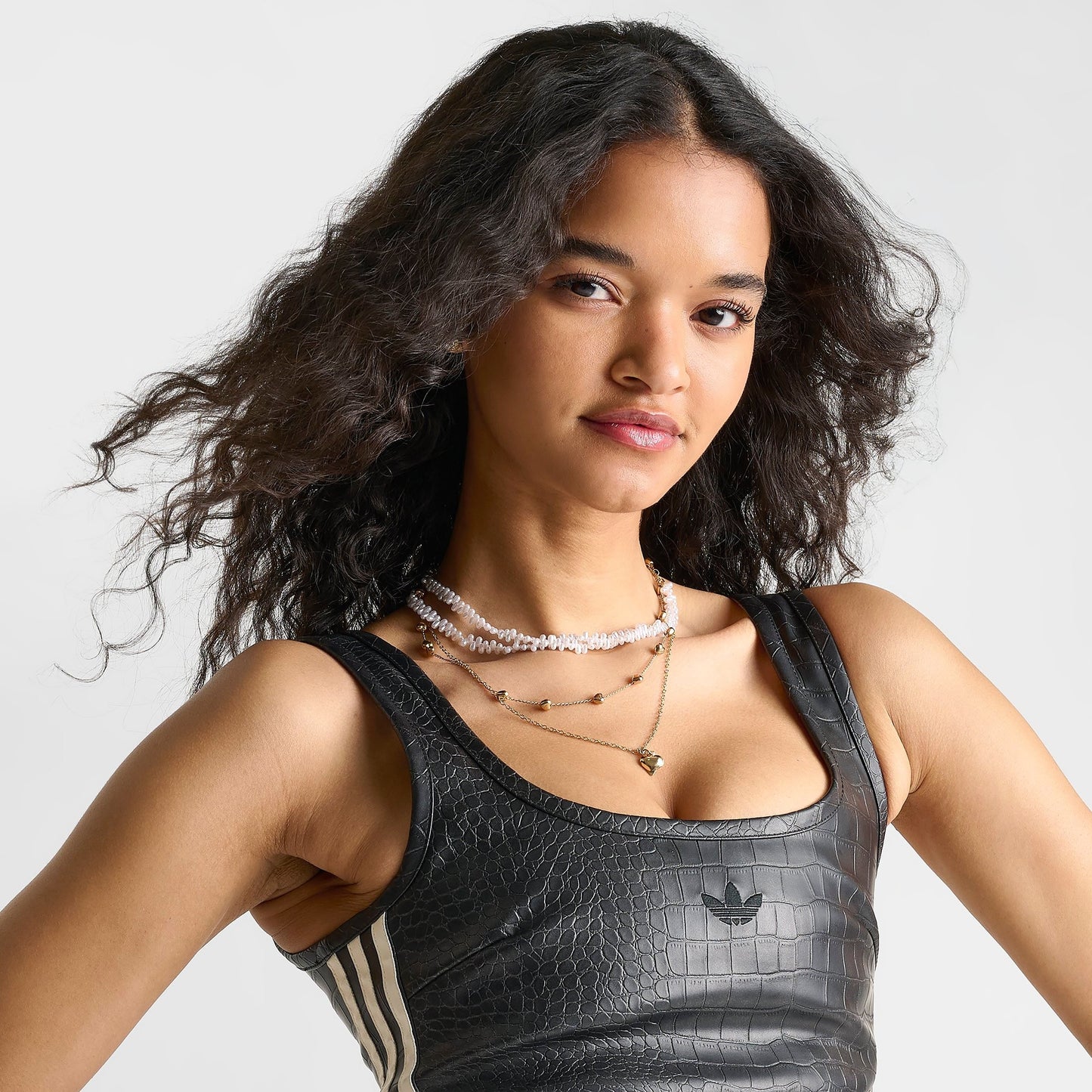 Women's adidas Originals Croc Pleather Corset Top - Black