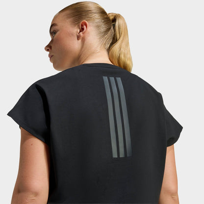 Women's adidas Power Workout Cropped Boxy 3-Stripes Tank - Black