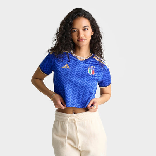 Women's adidas Italy 2026 Home Cropped Jersey - Bold Blue