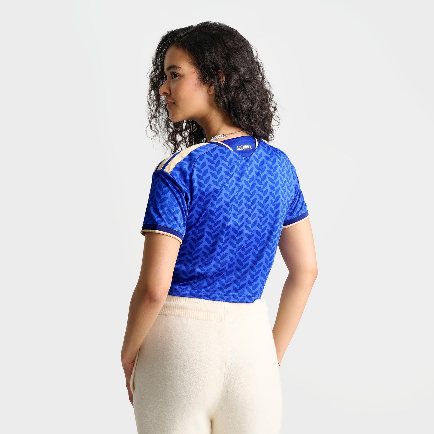 Women's adidas Italy 2026 Home Cropped Jersey - Bold Blue