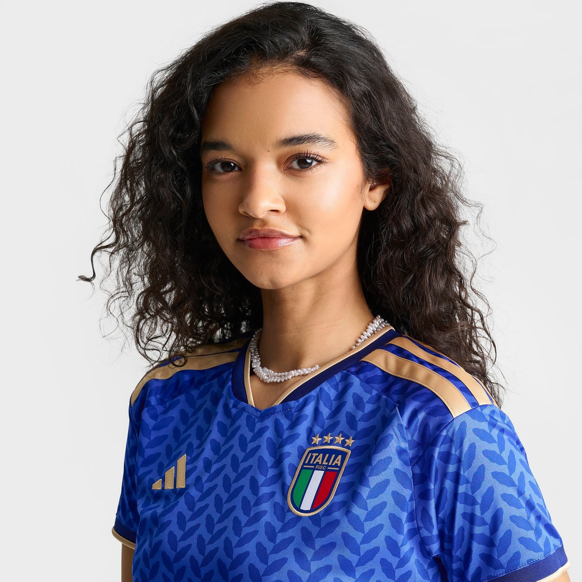 Women's adidas Italy 2026 Home Cropped Jersey - Bold Blue