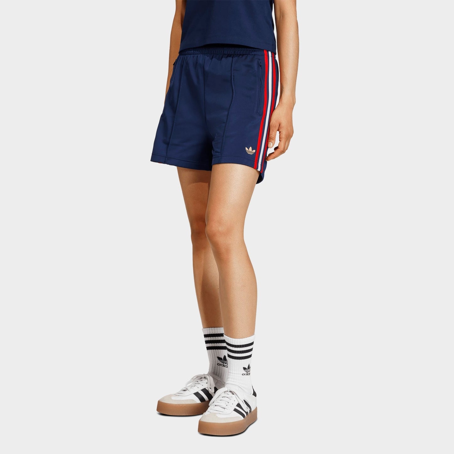 Women's adidas Originals Firebird Classic Shorts - Night Indigo/Better Scarlet/White