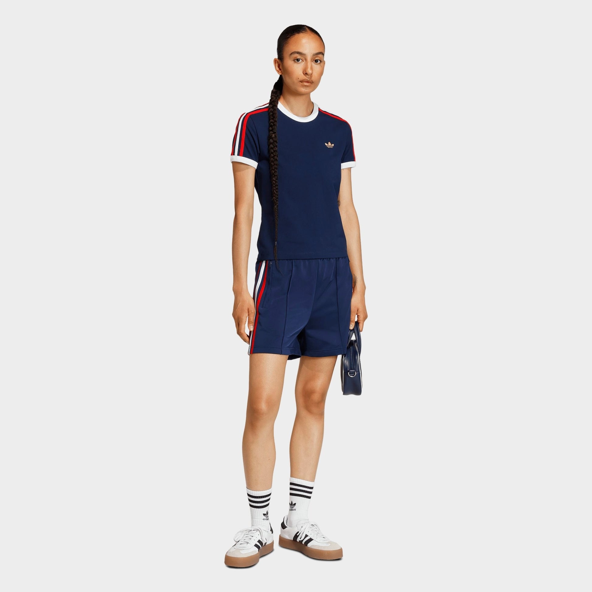 Women's adidas Originals Firebird Classic Shorts - Night Indigo/Better Scarlet/White