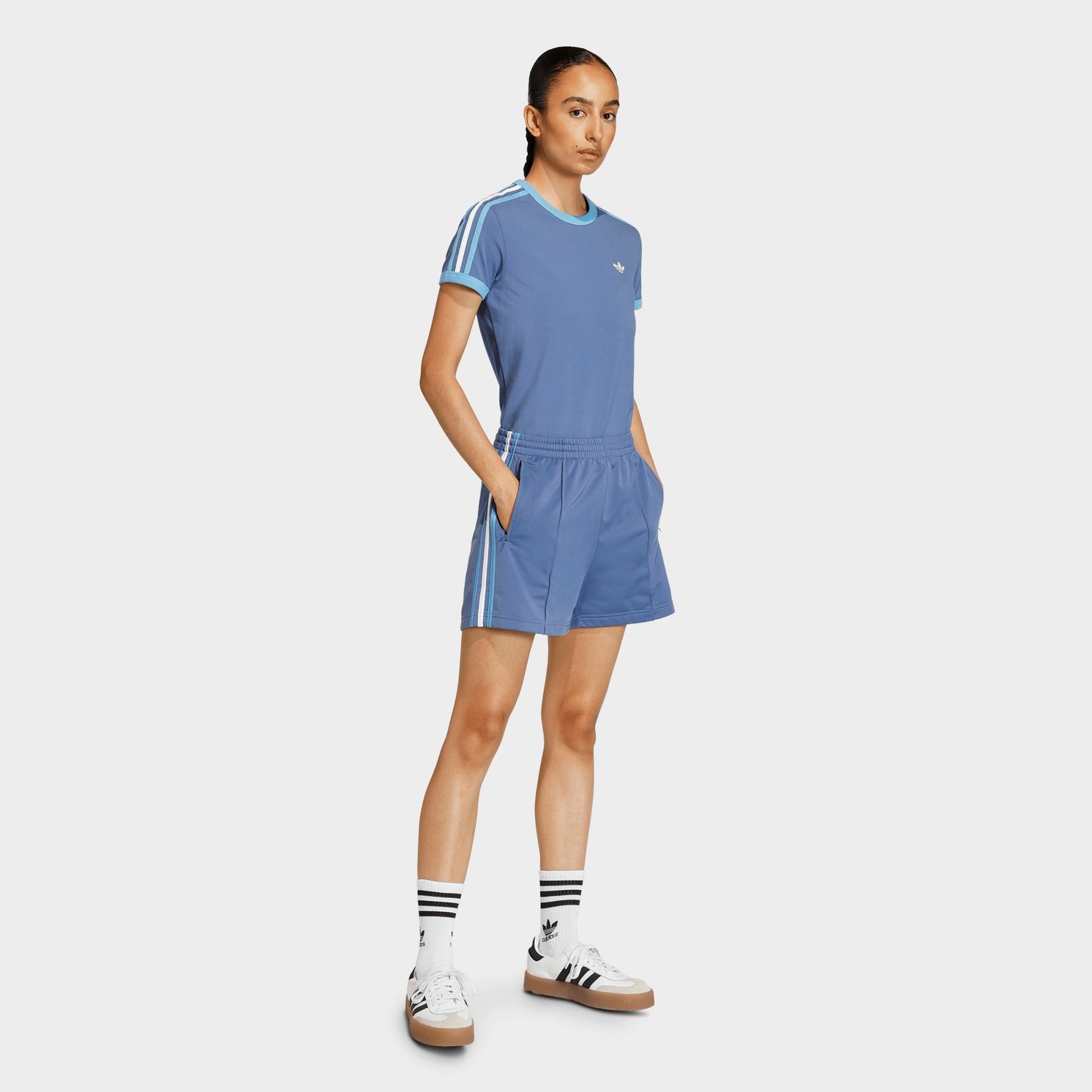 Women's adidas Originals Firebird Classic Shorts - Crew Blue/Light Blue/White