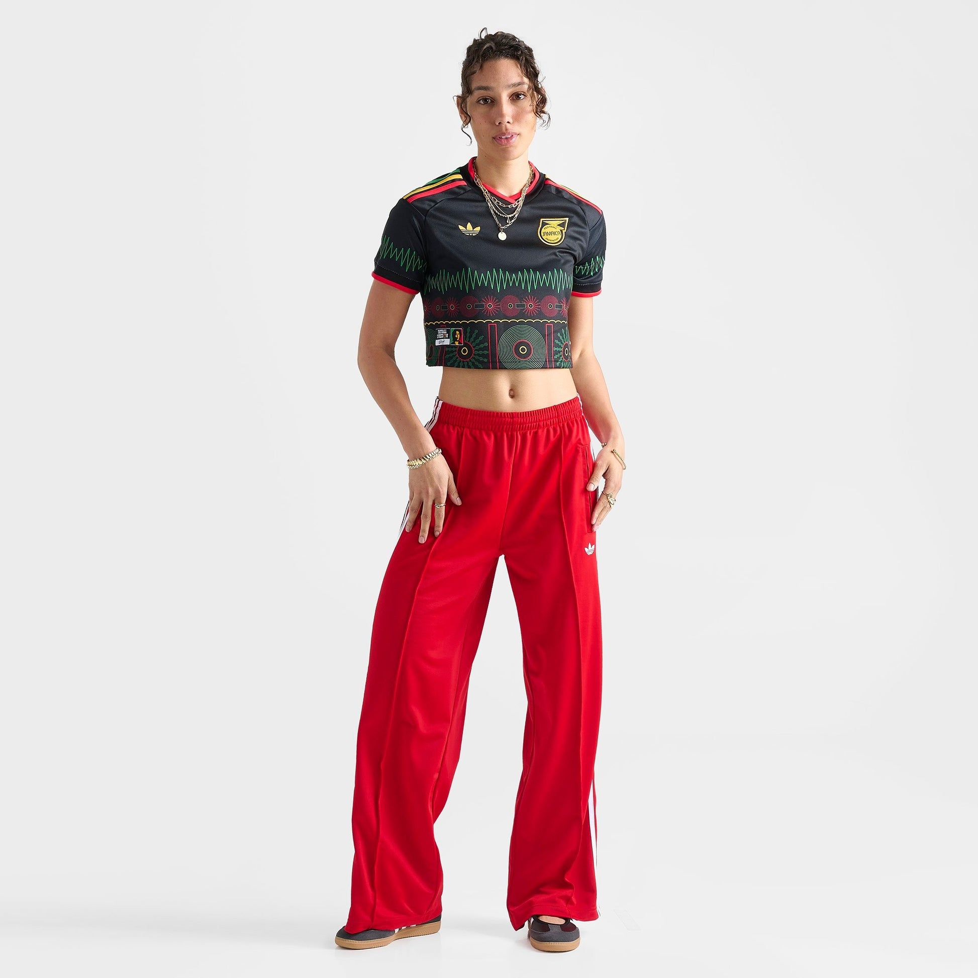 Women's adidas Originals Jamaica 26 x Bob Marley Away Cropped Jersey - Black