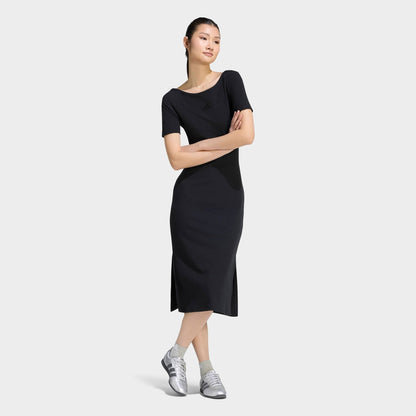 Women's adidas Sportswear Kit Small Logo Rib Dress - Black