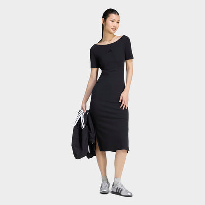 Women's adidas Sportswear Kit Small Logo Rib Dress - Black