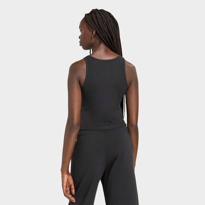 Women's adidas Sportswear Kit Small Logo Rib Tank - Black