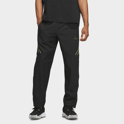 Men's adidas Crazy Lite Woven Basketball Pants - Black/Solar Lemon