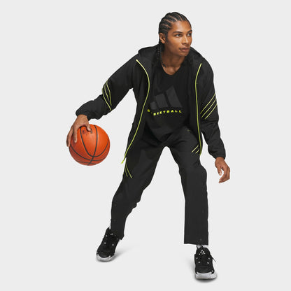 Men's adidas Crazy Lite Woven Basketball Pants - Black/Solar Lemon