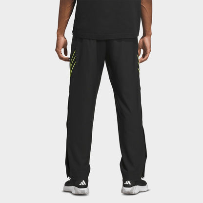 Men's adidas Crazy Lite Woven Basketball Pants - Black/Solar Lemon