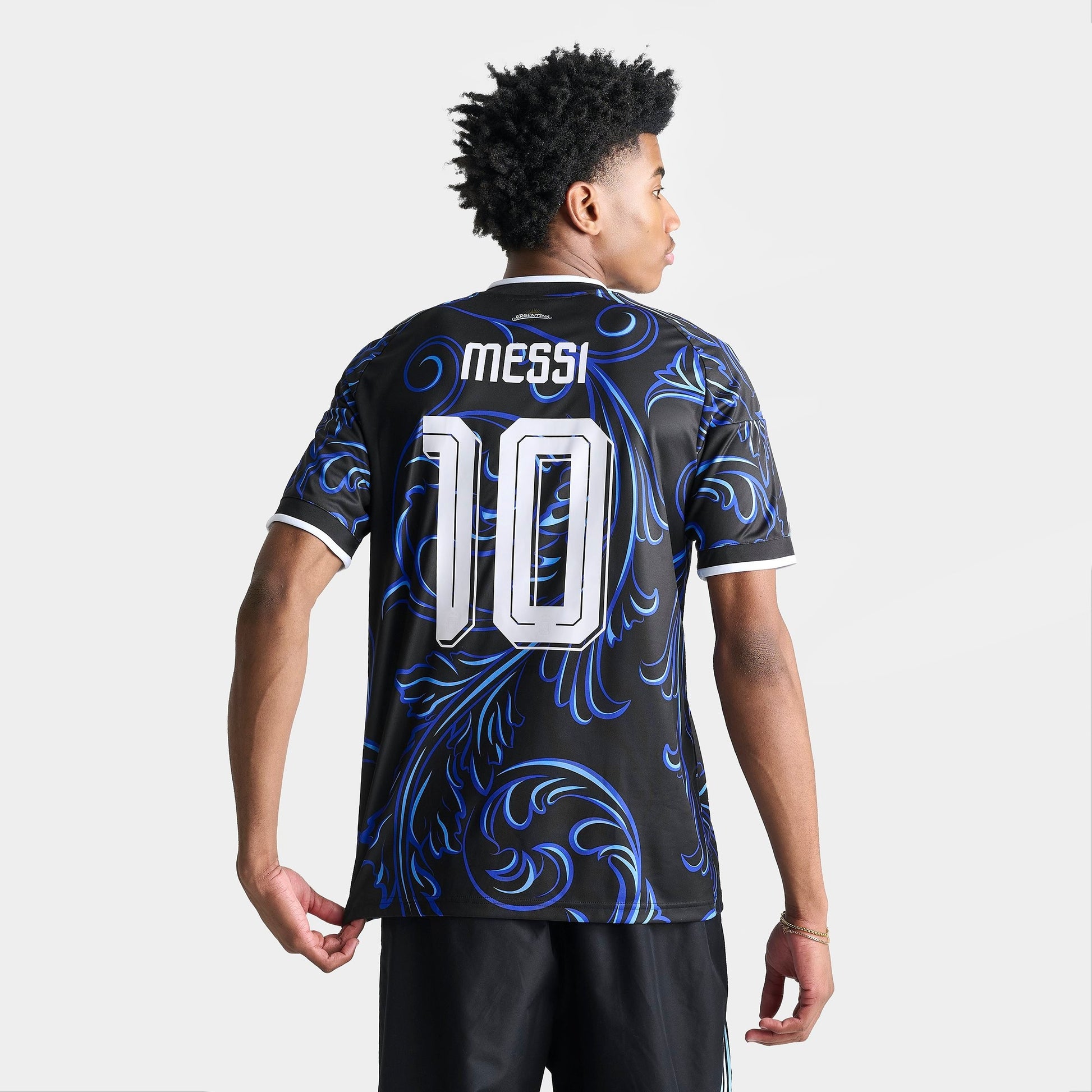 Men's adidas Argentina Lionel Messi 2026 Away Replica Soccer Jersey - Black/Lucid Blue/Blue Burst