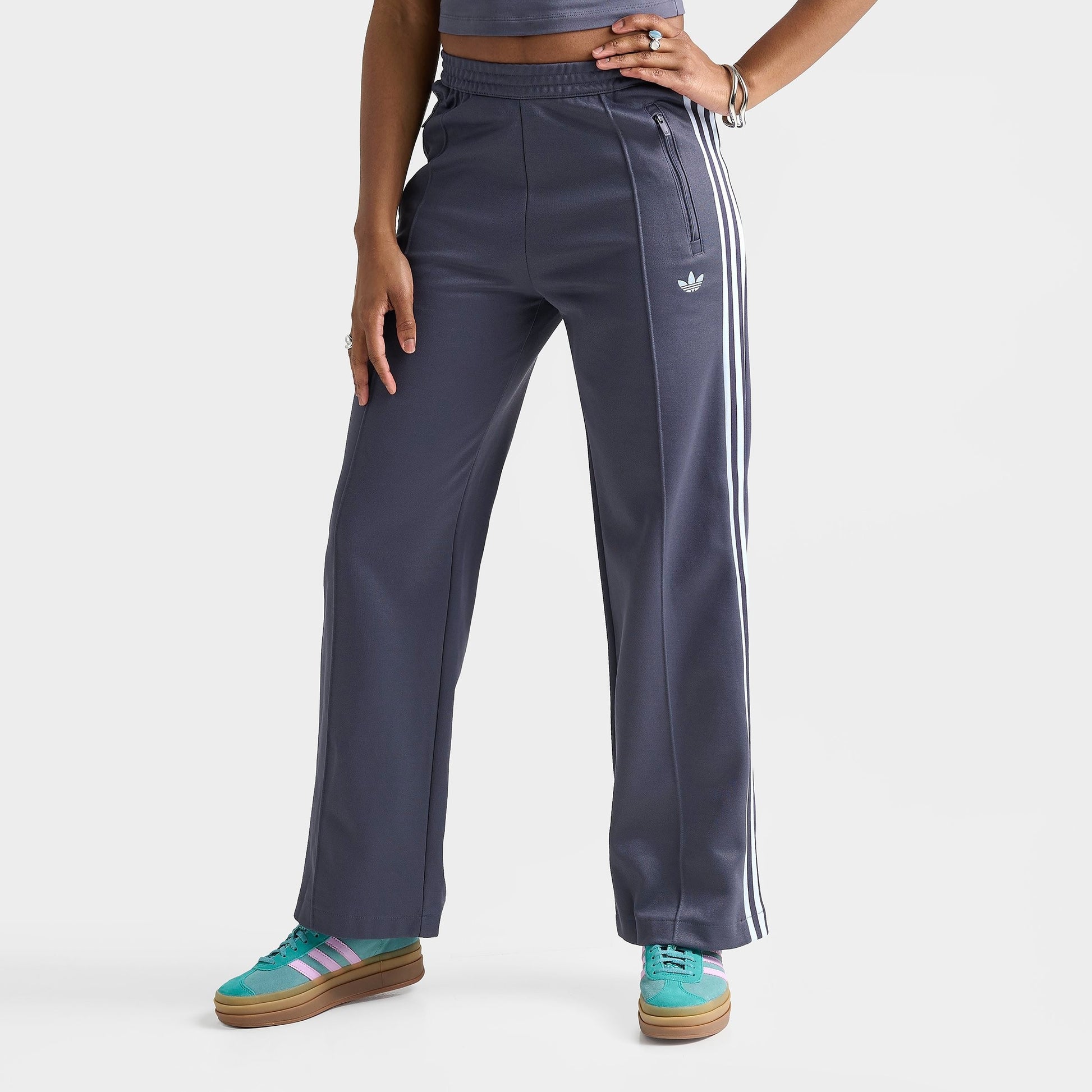Women's adidas Originals Beckenbauer Classic Track Pants - Dark Grey/Aurora Onix/Crystal Sky
