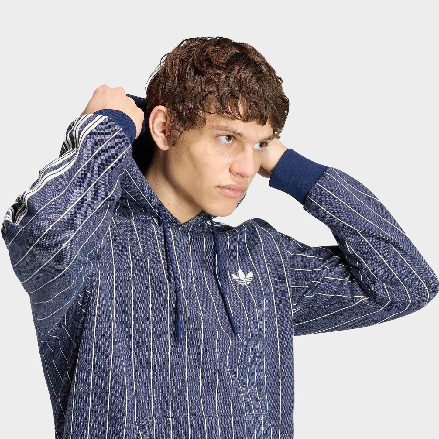 Men's adidas Originals Pinstripes Pullover Hoodie - Night Indigo