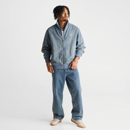 Men's adidas Originals Adicolor Denim Firebird Track Top - Worn Blue Denim