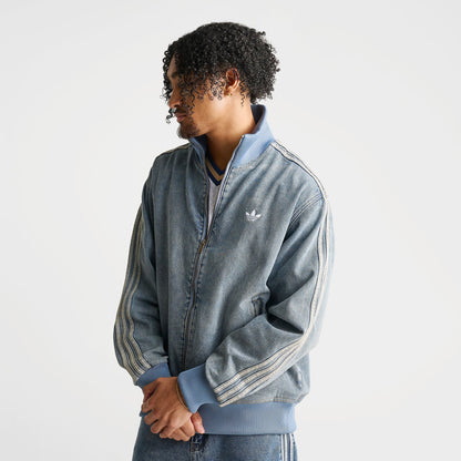 Men's adidas Originals Adicolor Denim Firebird Track Top - Worn Blue Denim
