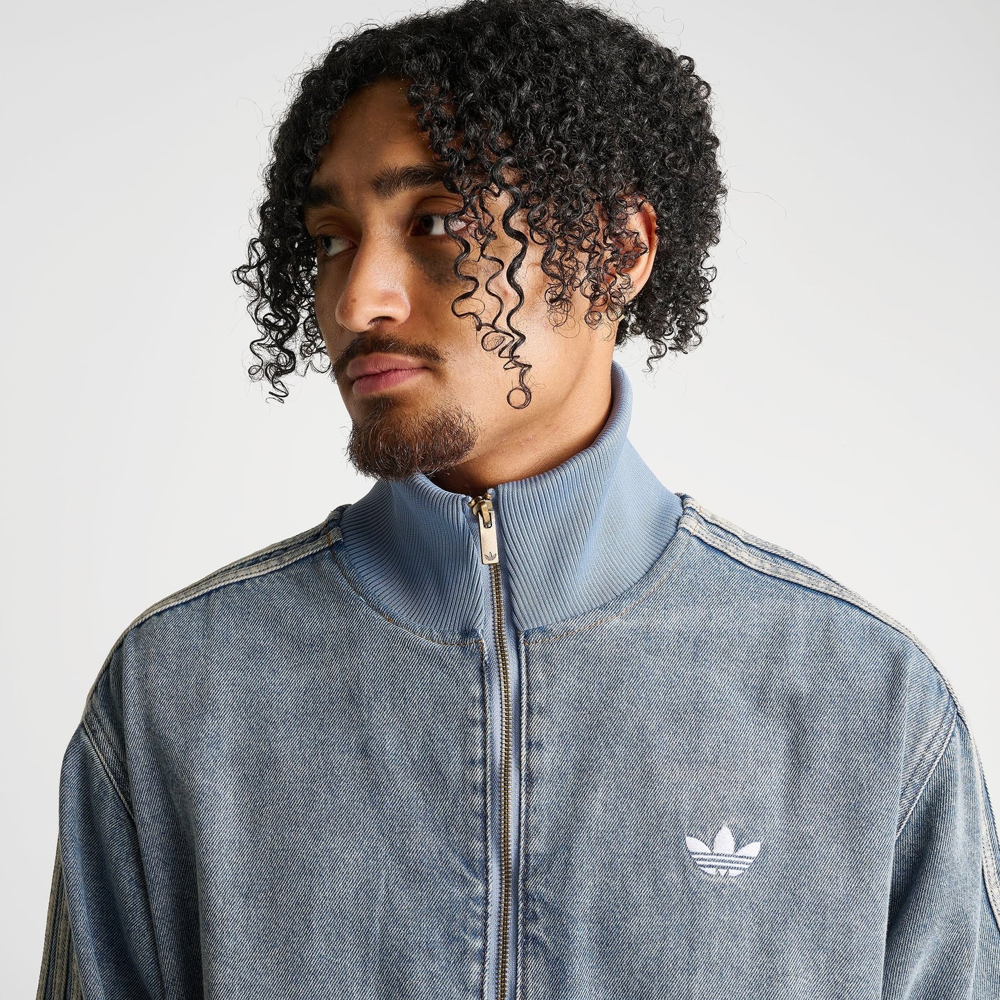 Men's adidas Originals Adicolor Denim Firebird Track Top - Worn Blue Denim
