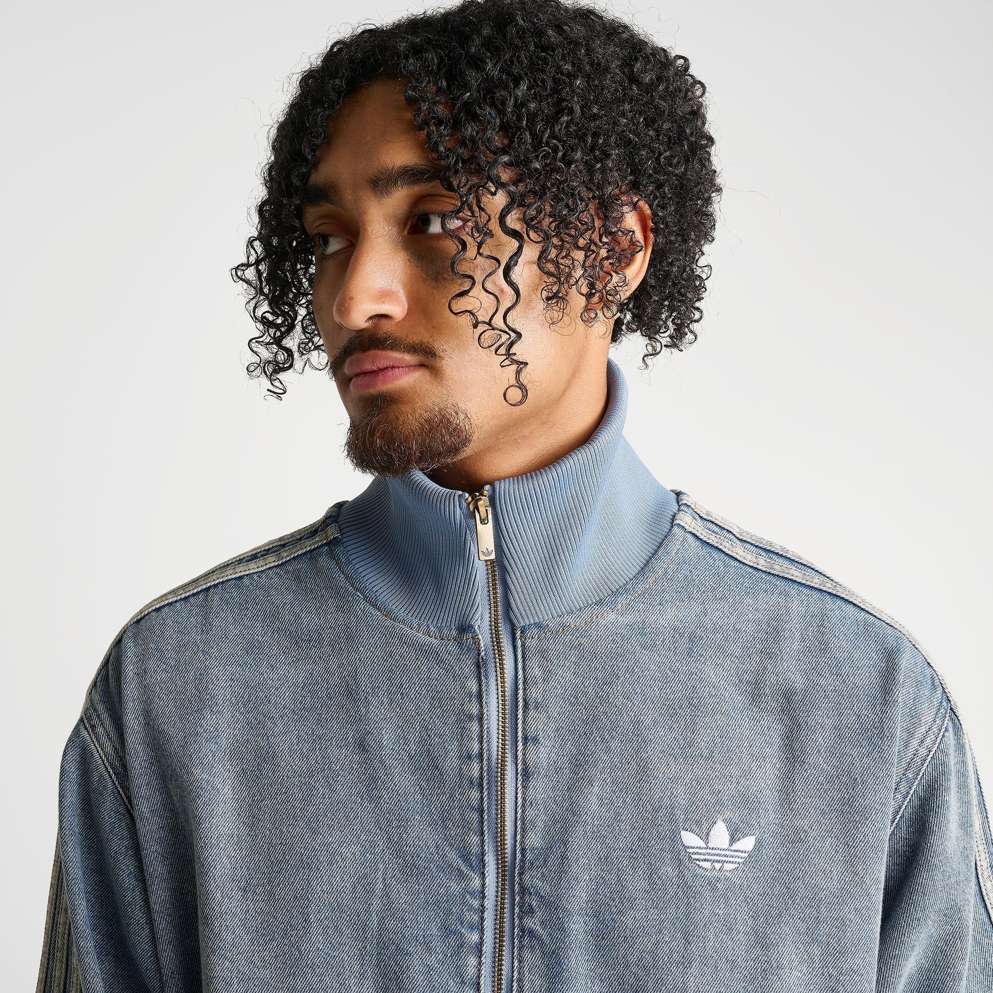 Men's adidas Originals Adicolor Denim Firebird Track Top - Worn Blue Denim