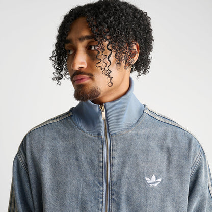Men's adidas Originals Adicolor Denim Firebird Track Top - Worn Blue Denim