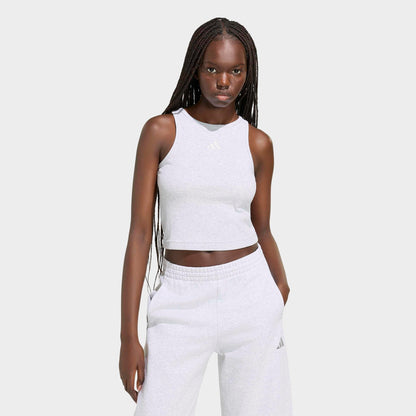 Women's adidas Sportswear Kit Small Logo Rib Tank - Light Grey Heather