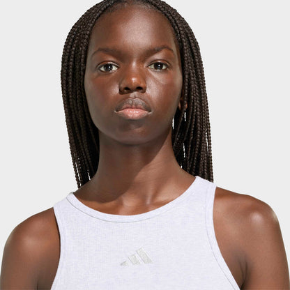 Women's adidas Sportswear Kit Small Logo Rib Tank - Light Grey Heather