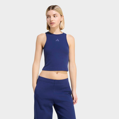 Women's adidas Sportswear Kit Small Logo Rib Tank - Dark Blue