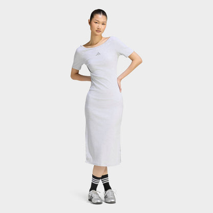 Women's adidas Sportswear Kit Small Logo Rib Dress - Light Grey Heather