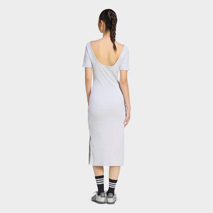 Women's adidas Sportswear Kit Small Logo Rib Dress - Light Grey Heather