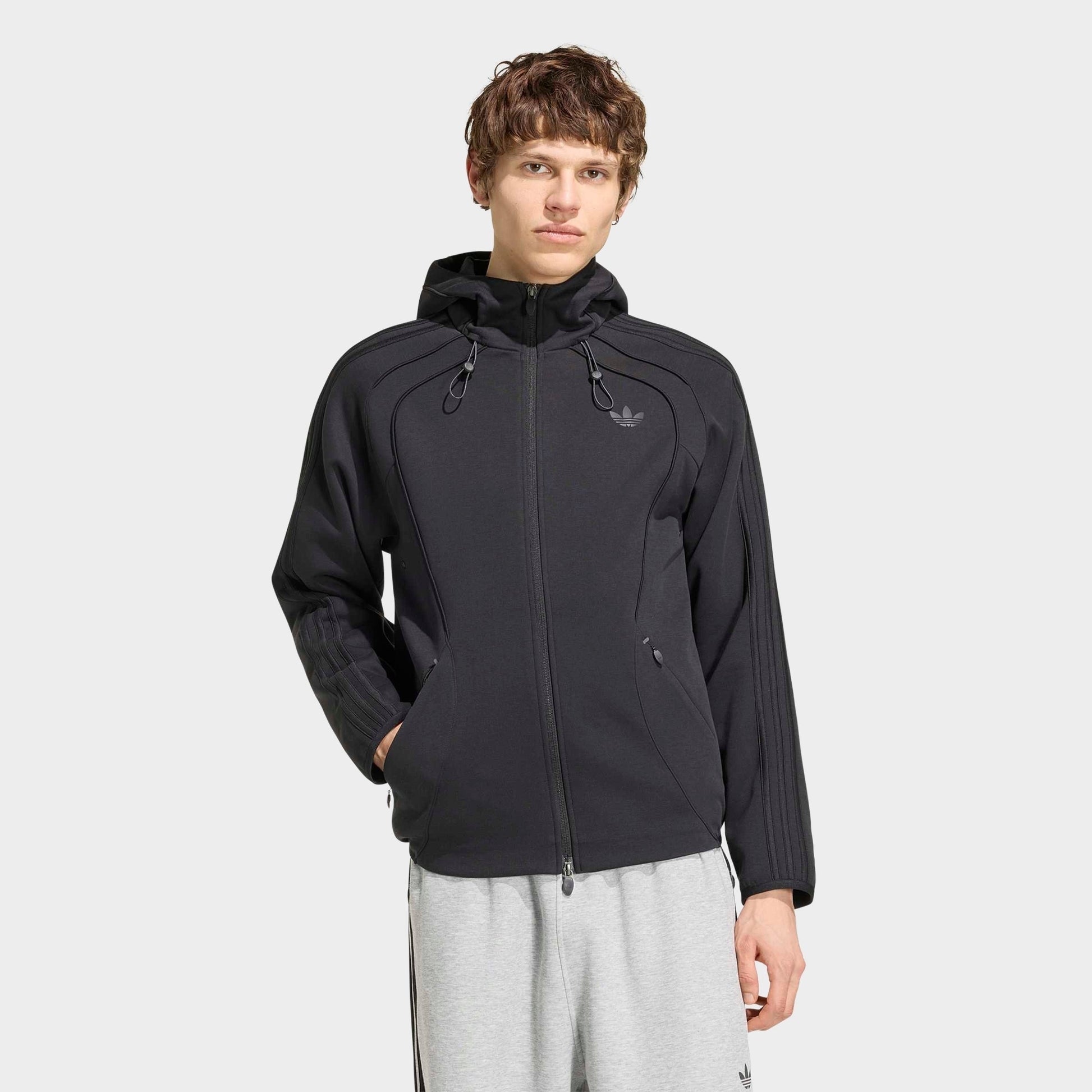 Men's adidas Originals Spacer Teamgeist 26 Cutline Full-Zip Hoodie - Black