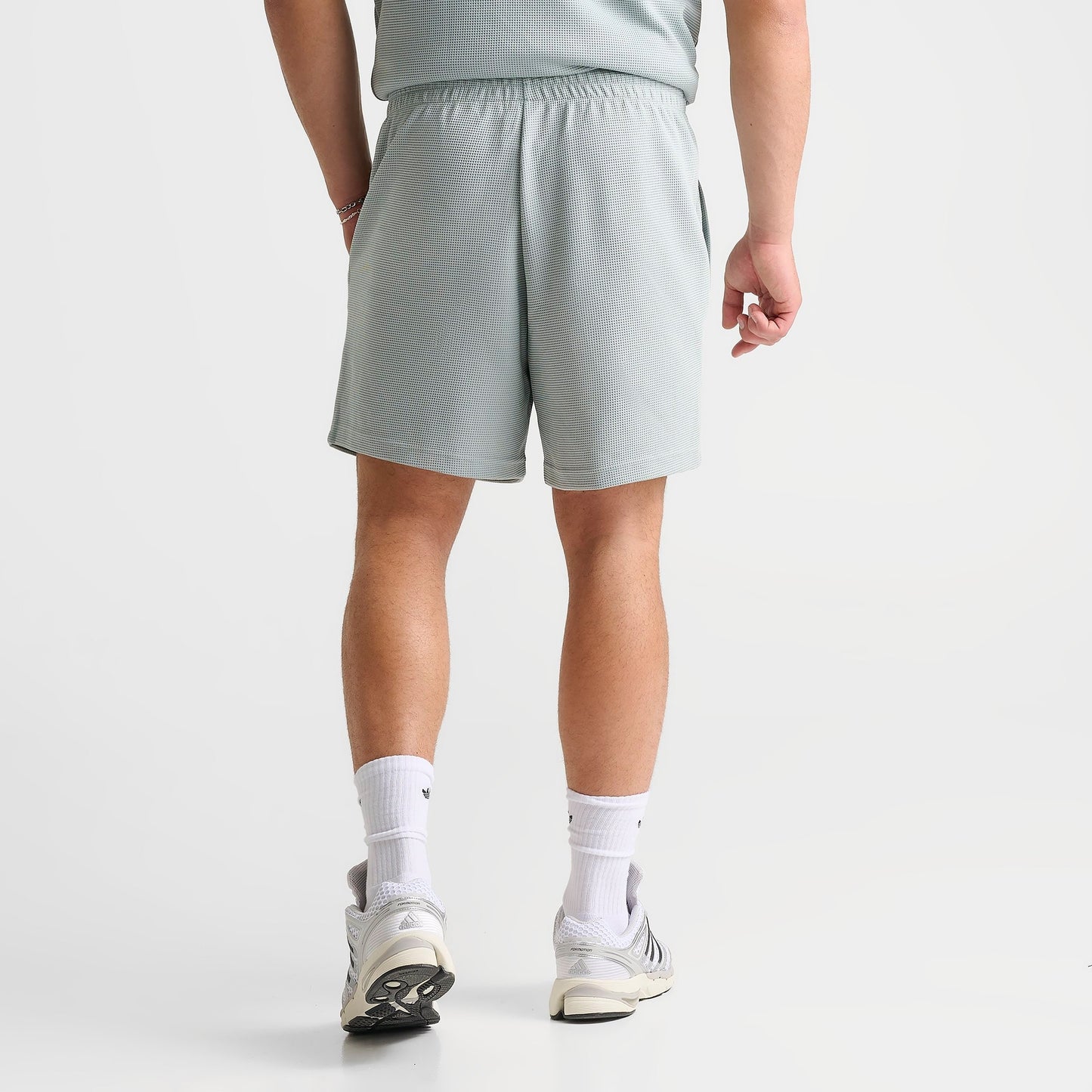 Men's adidas Originals Trefoil Essentials Waffle Shorts - Wonder Sage