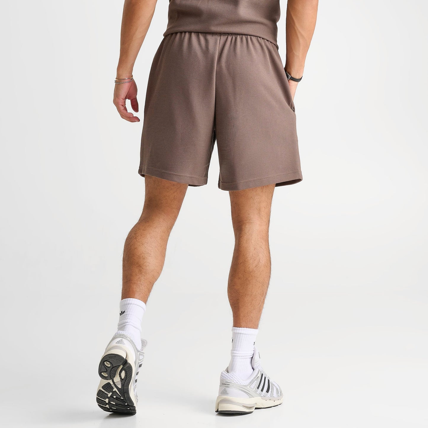 Men's adidas Originals Trefoil Essentials Waffle Shorts - Earth Strata