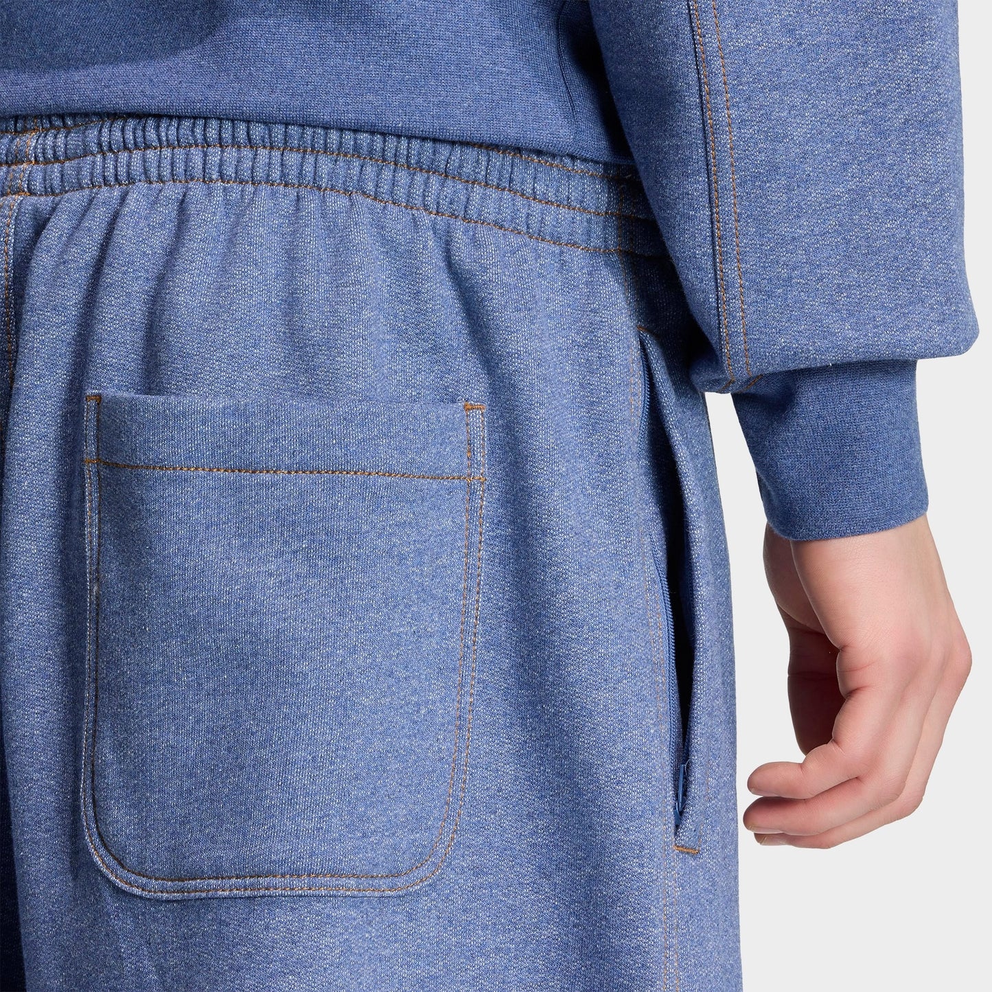 Men's adidas Originals Trefoil Essentials Melange Baggy Sweatpants - Crew Blue Melange