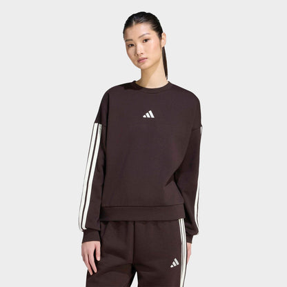 Women's adidas Essentials 3-Stripes Fleece Sweatshirt - Aurora Coffee/Ivory