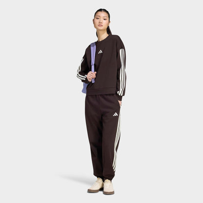 Women's adidas Essentials 3-Stripes Fleece Sweatshirt - Aurora Coffee/Ivory