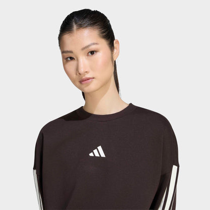 Women's adidas Essentials 3-Stripes Fleece Sweatshirt - Aurora Coffee/Ivory
