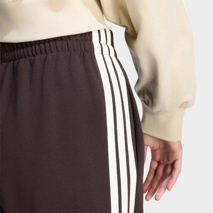 Women's adidas Essentials 3-Stripes Fleece Open Hem Pants - Aurora Coffee/Ivory