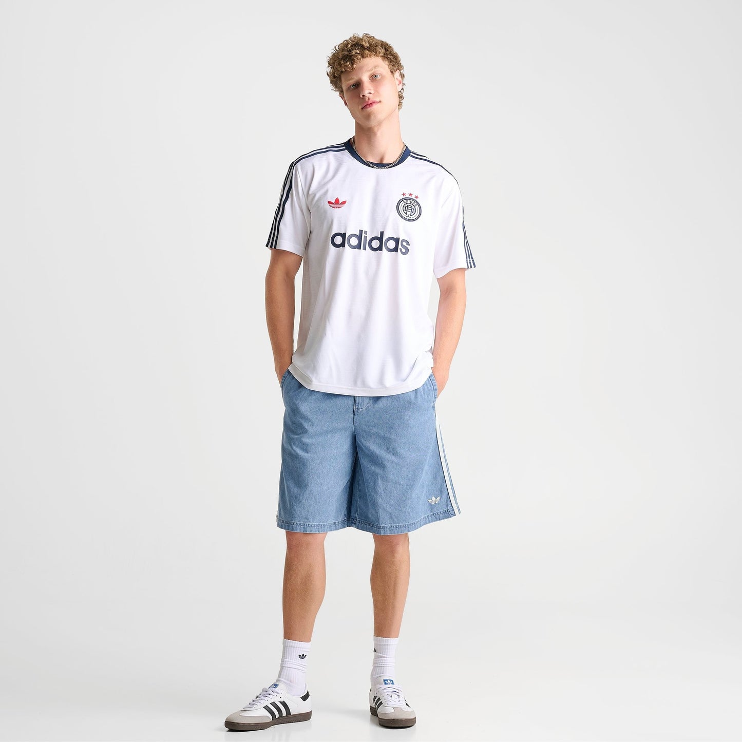Men's adidas Originals Denim Chino Shorts - Light Denim Wash