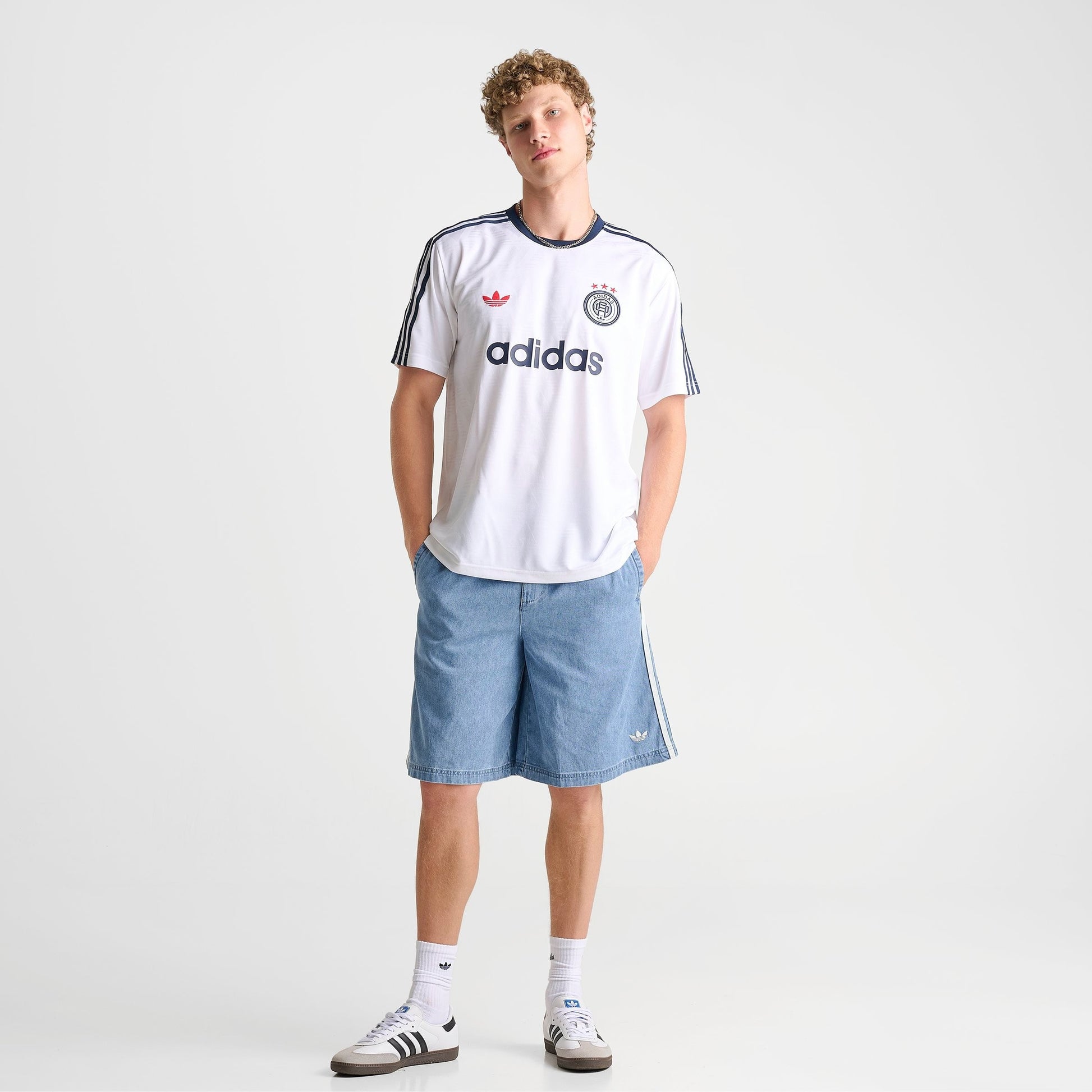 Men's adidas Originals Denim Chino Shorts - Light Denim Wash