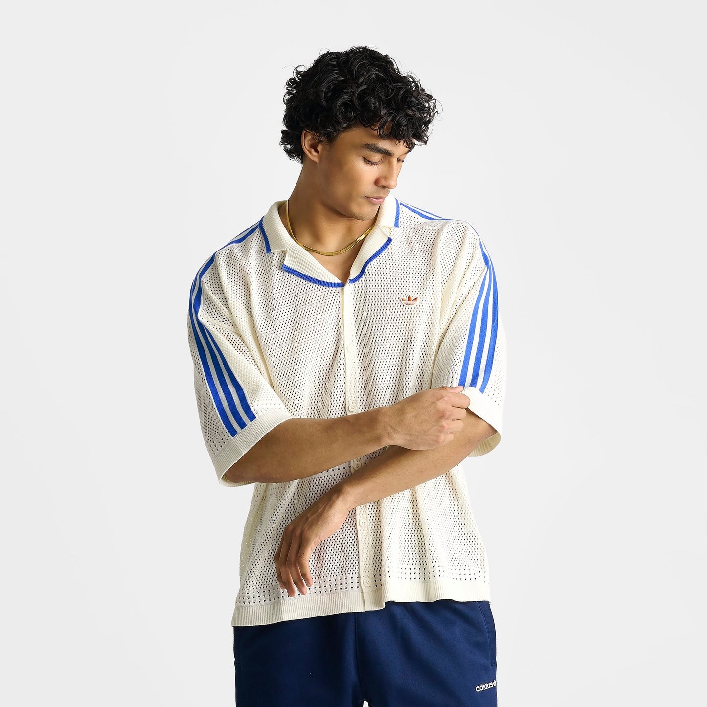 Men's adidas Originals Knitted Resort Shirt - Off White