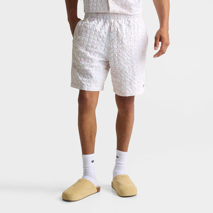 Men's adidas Originals Summer Glow Printed Seersucker Shorts - Off White