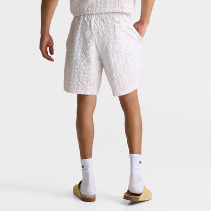 Men's adidas Originals Summer Glow Printed Seersucker Shorts - Off White