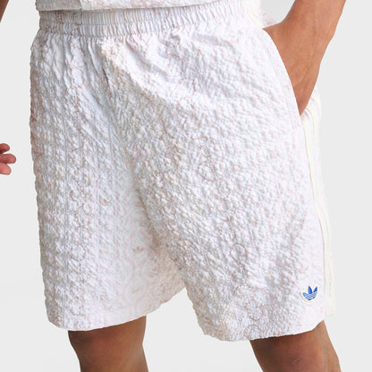 Men's adidas Originals Summer Glow Printed Seersucker Shorts - Off White