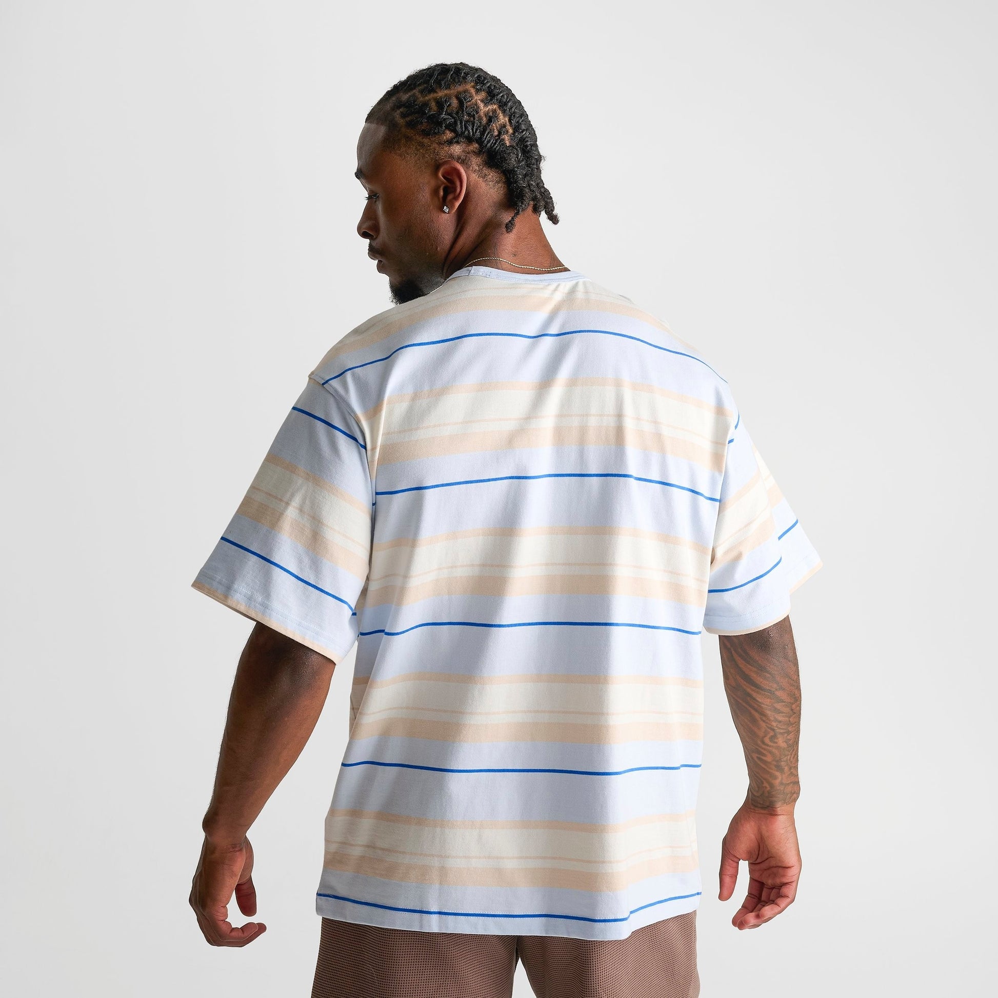 Men's adidas Originals Striped Crew T-Shirt - Crystal Sky