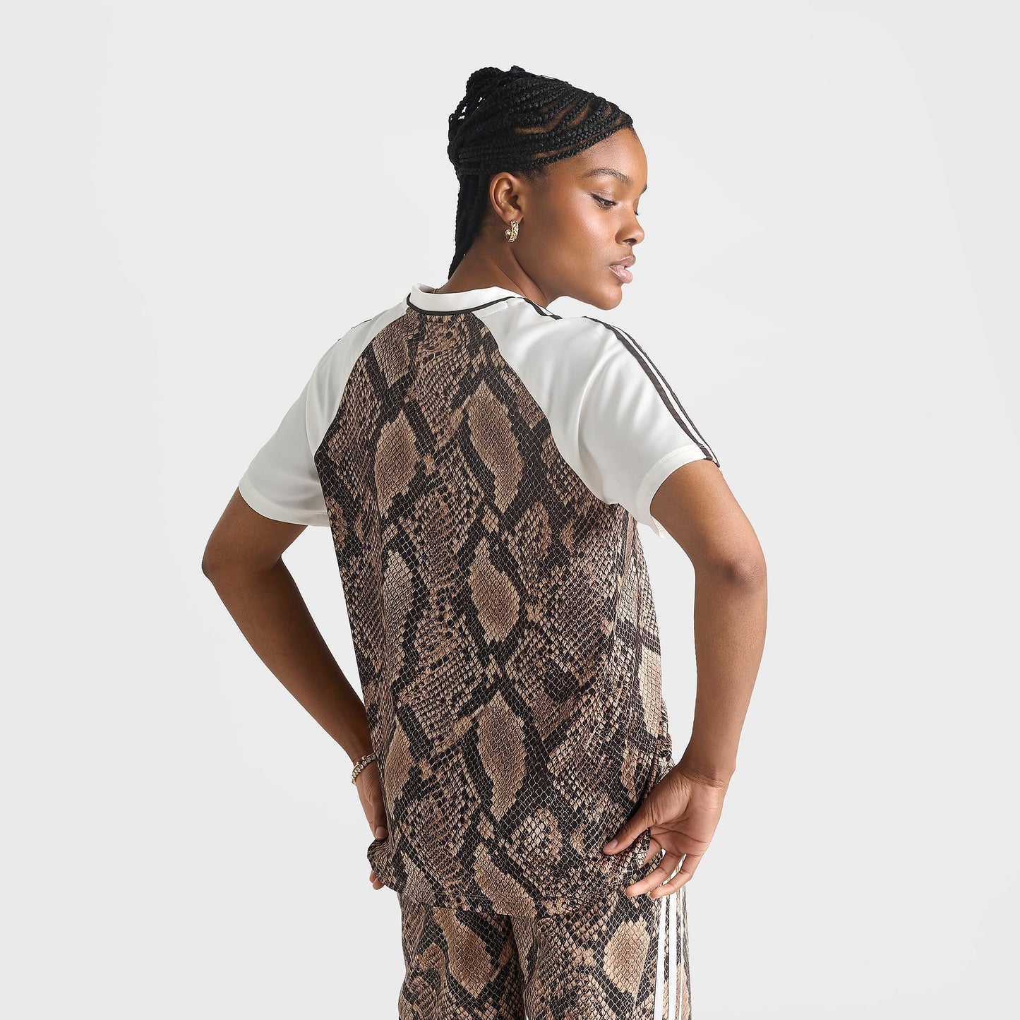 Women's adidas Originals Snake Print Satin Jersey - Linen/Magic Beige