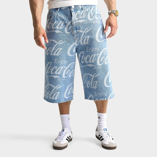 Men's adidas Originals x Coca-Cola Loose Denim Shorts - Indigo Denim