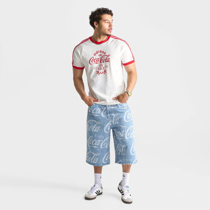 Men's adidas Originals x Coca-Cola Loose Denim Shorts - Indigo Denim