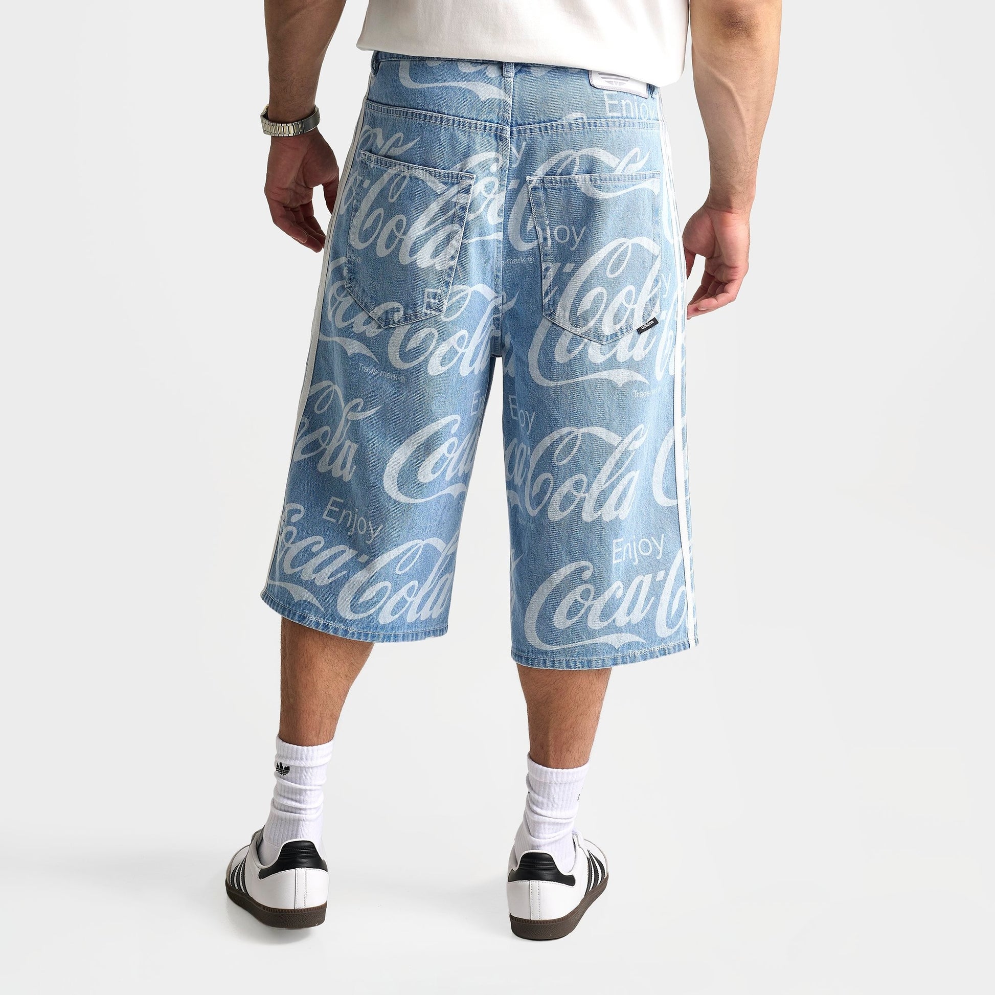 Men's adidas Originals x Coca-Cola Loose Denim Shorts - Indigo Denim