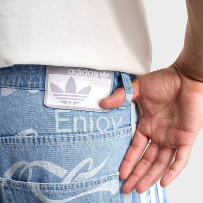 Men's adidas Originals x Coca-Cola Loose Denim Shorts - Indigo Denim