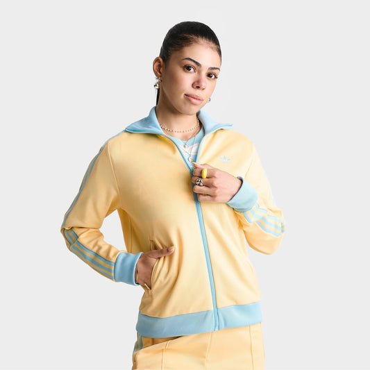 Women's adidas Originals Beckenbauer Classic Track Top Jacket - Orange Tint/Icy Blue