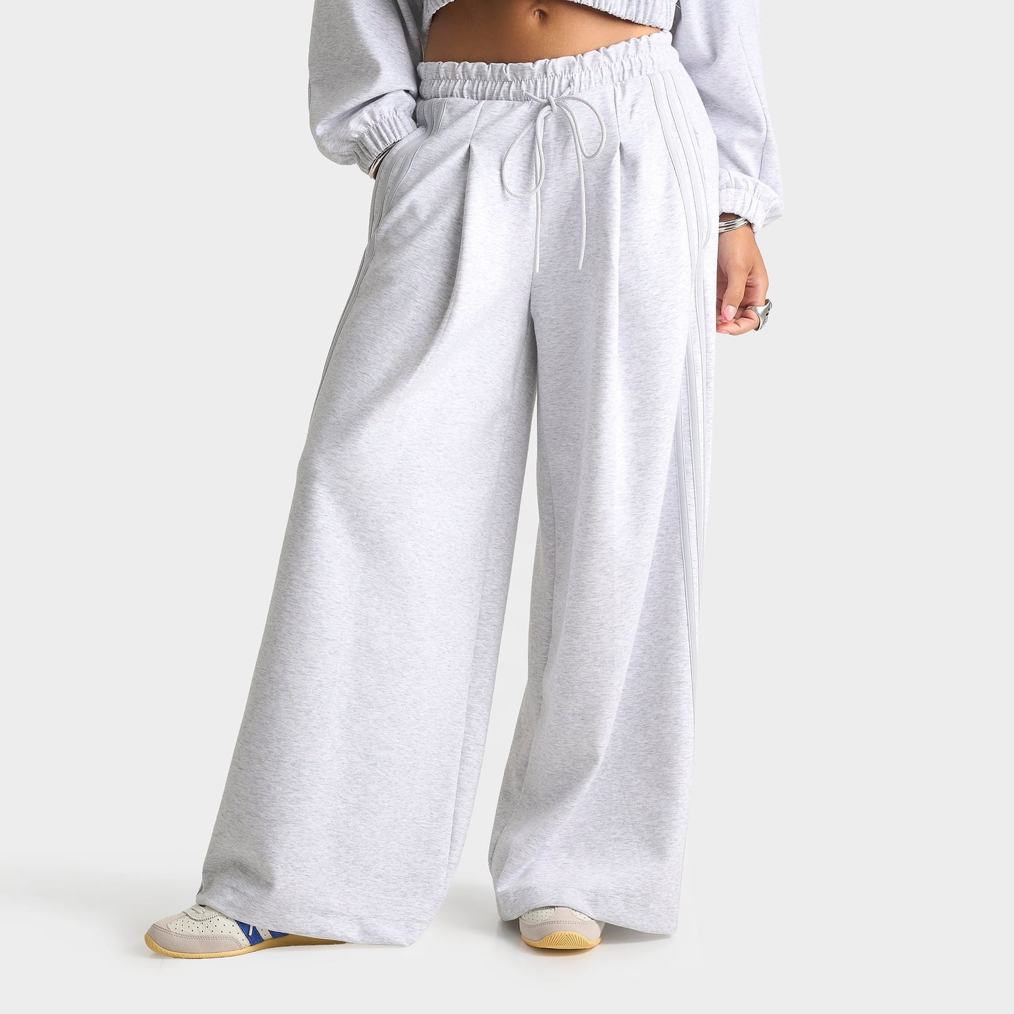 Women's adidas Originals Wide-Leg Sweatpants - Light Grey Heather